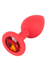 Anaal buttplug met edelsteen - rood