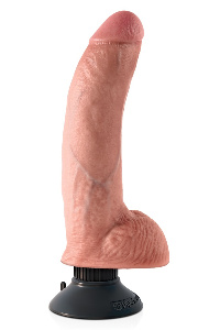 Vibrerende penis met ballen en zuignap 23 cm