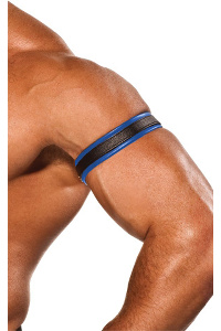 Colt biceps armband met drukknopen zwart - blauw