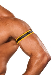 Colt biceps armband met drukknopen zwart - geel