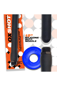 Oxballs oxshot shower hose 30 cm + flex cockring - black