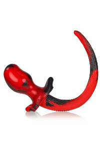 Oxballs pug puppytail - zwart - rood - small