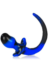 Oxballs pug puppytail - zwart - blauw - small