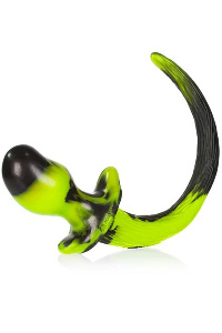 Oxballs pug puppytail - zwart - geel - small
