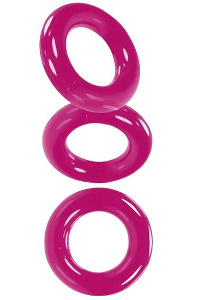 Oxballs willy rings 3-pack cockringen - hot pink