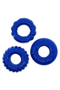 Oxballs bonemaker 3-pack cockring kit - pool blue