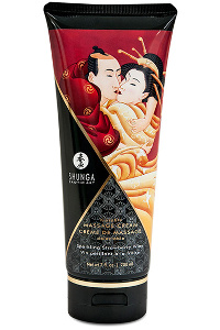 Shunga - massage creme aardbei 200 ml