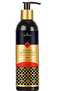 Sensuva - natural waterbasis glijmiddel aardbei 240 ml