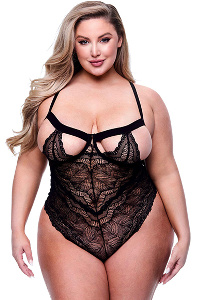 Baci - sexy strappy lace teddy black queen