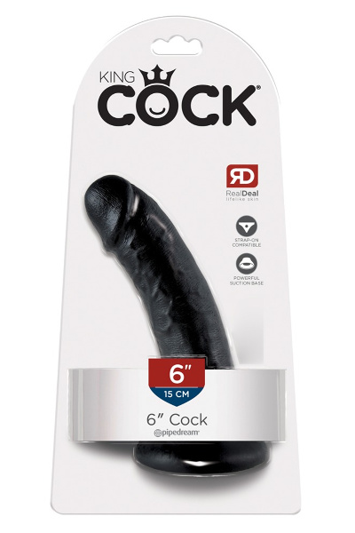 King cock 6" cock zwart - afbeelding 2