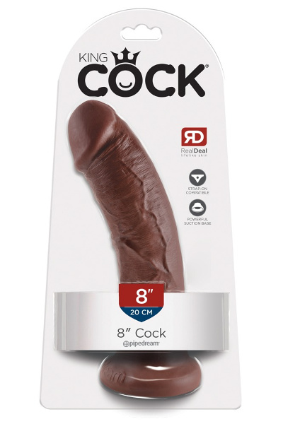 King cock 8" cock bruin - afbeelding 2