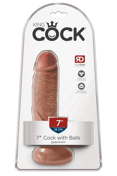 King cock 7" cock w balls getint - afbeelding 2
