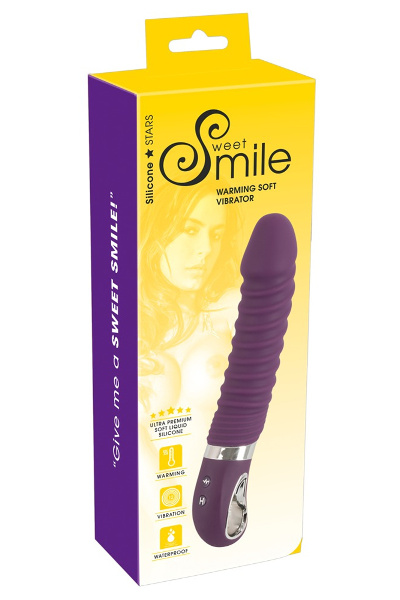 Sweet smile zachte vibrator met verwarming - oplaadbaar - paars - afbeelding 2