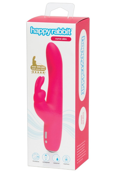 Happy rabbit curve slim roze vibrator - afbeelding 2