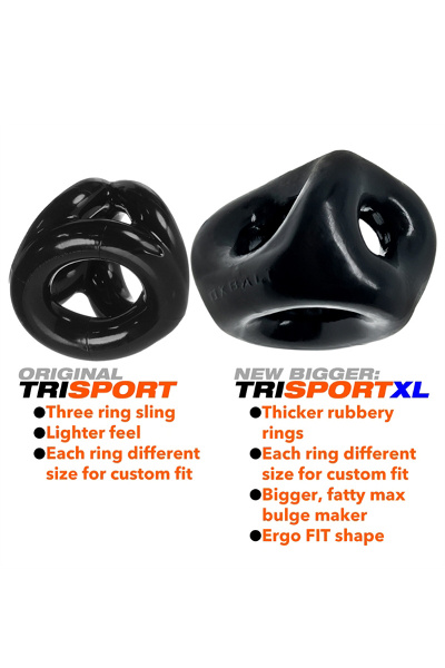 Oxballs tri-sport xl thicker 3-ring sling - zwart - afbeelding 2