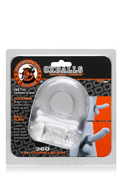 Oxballs 360 cockring ball sling transparant - afbeelding 2