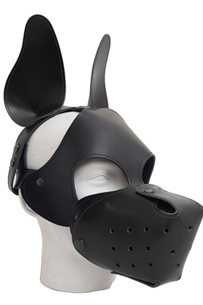 Mister b leren ruige hondenmasker - zwart zwart - afbeelding 2