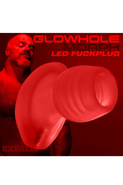 Oxballs glowhole-1 holle buttplug led insert rood morph small - afbeelding 2