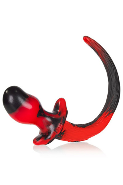 Oxballs bulldog puppy tail zwart - rood - large