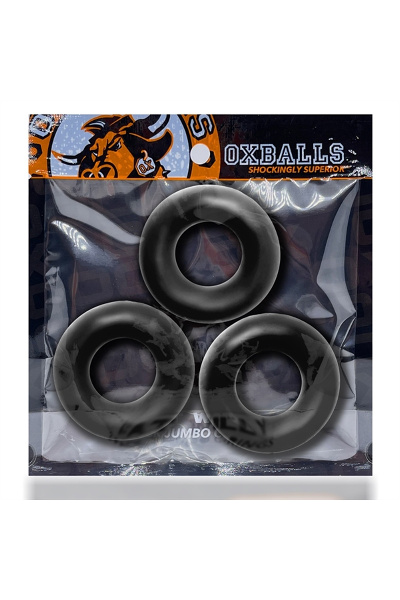 Oxballs fat willy 3-pack cockrings - black - afbeelding 2
