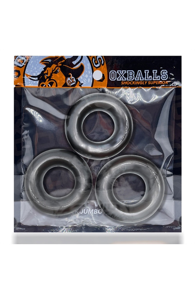 Oxballs fat willy 3-pack cockrings - steel - afbeelding 2