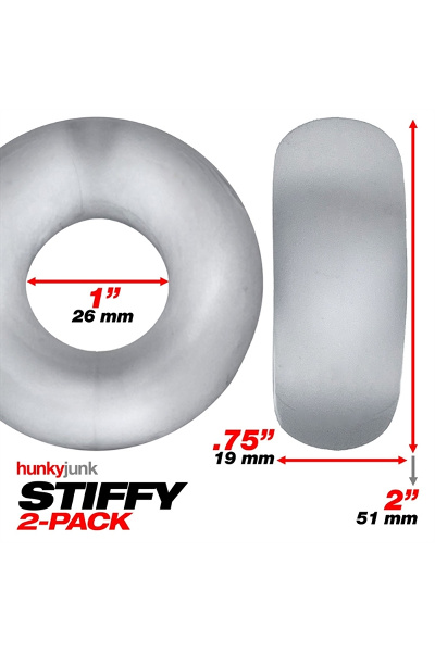 Oxballs stiffy 2-pack bulge cockrings - clear ice - afbeelding 2