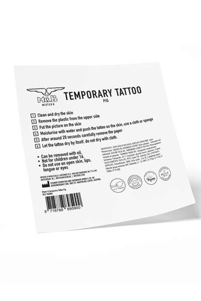 Mister b temporary tattoo pig - afbeelding 2