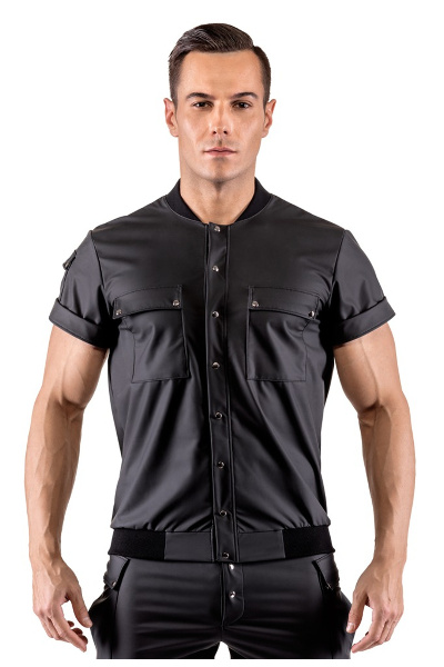Casual overhemd met zakken - zwart