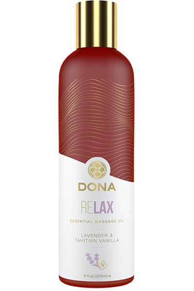 Dona - essential massage olie relax lavendel & tahitiaanse vanille 120 ml
