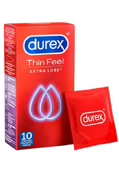 Durex - condoooms thin feel extra lube 10 st.