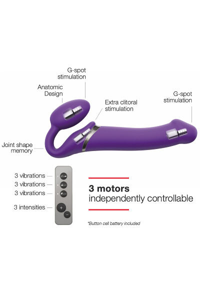 Strap-on-me - vibrating bendable strap-on l purple - afbeelding 2