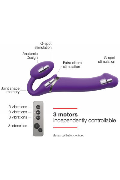 Strap-on-me - vibrating bendable strap-on m purple - afbeelding 2